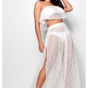 Lace Bardot Beach Cover Up